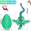 3D Printed Dragon Eggs with Articulated Fly Dragon Inside, Collectible Figurines Fidget Toy for Adults Kids Birthday Easter Christmas White Elephant Gifts for Friends Colleagues(Silk Green, L size) view 4
