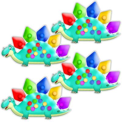 4PC Dinosaur Color Sorting Sensory Toys, Montessori Travel Toys for Toddler Fine Motor Skill Learning Activities Quiet Calm Down Fidgets for Classroom Easter Basket Stuffers for 3 4 5 Year Old Kid