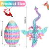 3D Printed Dragon Eggs with Articulated Fly Dragon Inside, Collectible Figurines Fidget Toy for Adults Kids Birthday Easter Christmas White Elephant Gifts for Friends Colleagues(Rainbow, L size) view 4