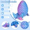 3D Printed Dragon Eggs with Articulated Fly Dragon Inside, Collectible Figurines Fidget Toy for Adults Kids Birthday Easter Christmas White Elephant Gifts for Friends Colleagues(Blue Pink, L Size) view 2