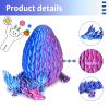 3D Printed Dragon Eggs with Articulated Fly Dragon Inside, Collectible Figurines Fidget Toy for Adults Kids Birthday Easter Christmas White Elephant Gifts for Friends Colleagues(Purple, L size) view 2