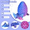 3D Printed Dragon Eggs with Articulated Fly Dragon Inside, Collectible Figurines Fidget Toy for Adults Kids Birthday Easter Christmas White Elephant Gifts for Friends Colleagues(Purple, L size) view 3