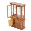 1:12 Scale Miniature Wooden Cabinet Bookshelf, High Simulation Design for Doll House Decoration, Dollhouse Furniture & Decor (Maroon) view 1