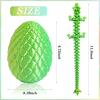 3D Printed Easter Dragon Eggs - Cool Crystal Dragon - Funny and mysterious toys - Essential Easter Basket Stuffers - Dragons with flexible joints (12in,Laser Green Edition[Dragon & Dragon Egg] view 2
