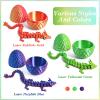 3D Printed Easter Dragon Eggs - Cool Crystal Dragon - Funny and mysterious toys - Essential Easter Basket Stuffers - Dragons with flexible joints (12in,Laser Green Edition[Dragon & Dragon Egg] view 3