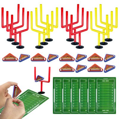 30 PCS Colors Mini Flick Football Games Mini Table Top Sports Games with Foam Footballs Goal Post and Cards Finger Toys Office Indoor Football Sports Party Favors Office Desk Toys Red Yellow