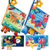 hahaland Baby Books 0-6 Months,Infant Tummy Time Toy High Contrast Sensory Baby Toys 6 to 12 Months Touch Feel Book Gift Christmas Stocking Stuffers for Boy Girl 0-3 Months Book Early Learning Toy view 2