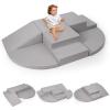 Rinnebbit 6-Piece Foam Climbing Blocks for Toddlers, Baby Climb and Crawl Soft Foam Play Set, Machine Washable Cover, Indoor Activity Play Structures, Climbing Toys for Toddlers 1-3 (Gray) view 1