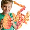3D Printed Dragon Eggs with Articulated Fly Dragon Inside, Collectible Figurines Fidget Toy for Adults Kids Birthday Easter Christmas White Elephant Gifts for Friends Colleagues(Red Gold, L size) view 1