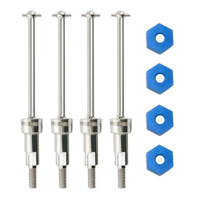 #45 Steel Front Rear CVD Driveshaft with Wheel Hex Wheel Nut for Arrma 1/18 Granite Grom Mega 380 Upgrade Parts (Silver)