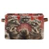 Maunzc Cute Christmas Raccoons Storage Bins Collapsible Storage Basket with Metal Frame, Fabric Shelves Bins Closet Baskets with Handles, 2-Pack view 1