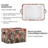 Maunzc Cute Christmas Raccoons Storage Bins Collapsible Storage Basket with Metal Frame, Fabric Shelves Bins Closet Baskets with Handles, 2-Pack view 2