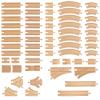 Wooden Train Tracks 58 Piece Set, Track Expansion and 9 Distinct Pieces - 100% Compatible with All Major Brands Including Thomas Wooden Railway System view 1