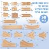 Wooden Train Tracks 58 Piece Set, Track Expansion and 9 Distinct Pieces - 100% Compatible with All Major Brands Including Thomas Wooden Railway System view 2