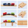 Wooden Train Tracks 58 Piece Set, Track Expansion and 9 Distinct Pieces - 100% Compatible with All Major Brands Including Thomas Wooden Railway System view 3