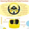 RedCrab Steering Wheels with Brake and Gas Pedals Toy for Kids,Simulated Driving for Toddlers with Light&Music, Pretend Driving Seat Toys, Baby Electric Early Learning Educational Toys (Yellow) view 3