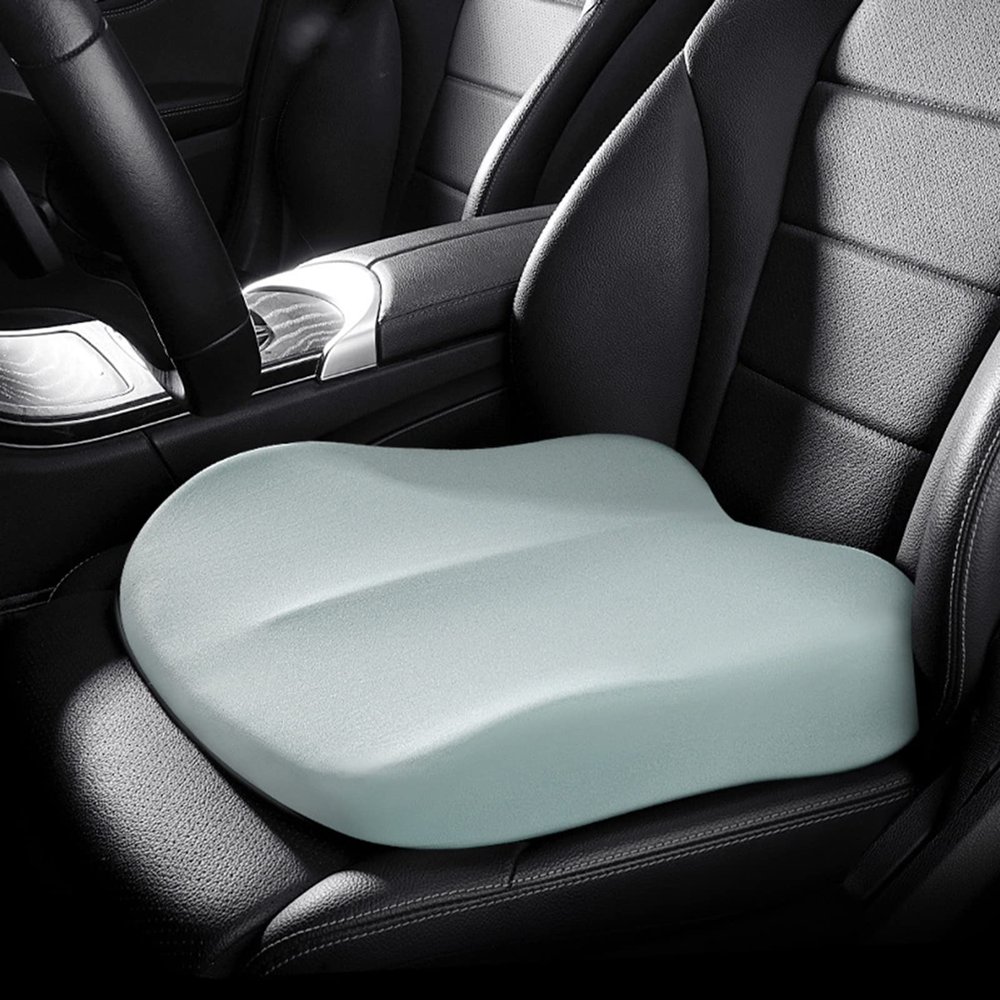 LUOZIQINX Car Seat Cushion for Driving, 3.9 Inches Wedge Driver Seat Cushion Pad, Memory Foam Car Booster Seat Cushion Pillow for Office Chair, Car Seat, Airplane, Bleacher,Blue