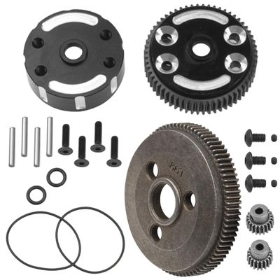 Aluminum RC Sealed Differential Case w/Steel Cog Differential Gear & Steel 48P 86T Spur Gear & 19T 21T Pinions Gears Motor Gear Set