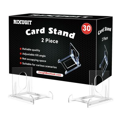 30-Pack 2-Piece Card Display Stands - baseball card stand, Small Stand for Card Holder, Card Stand, Transparent Display Stand for Magnetic Card Case, Showcase Top Loaders,Hard Sleevse Display Stand