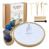 Zen Garden Kit for Desk - Premium Beautiful Japanese Mini Zen Sand Garden Box Gift Set for Home Decor, Office Desk with Large Round Bamboo Tray, White Sand, 4 Sand Spheres & Spheres Holder view 1