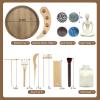 Zen Garden Kit for Desk - Premium Beautiful Japanese Mini Zen Sand Garden Box Gift Set for Home Decor, Office Desk with Large Round Bamboo Tray, White Sand, 4 Sand Spheres & Spheres Holder view 2