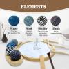 Zen Garden Kit for Desk - Premium Beautiful Japanese Mini Zen Sand Garden Box Gift Set for Home Decor, Office Desk with Large Round Bamboo Tray, White Sand, 4 Sand Spheres & Spheres Holder view 4