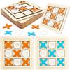 12 Pack Wooden Tic Tac Toe Games Wood Tic-Tac-Toe Bulk XO Table Chess Board Game for Boys Girls Family Activities Educational Toys Birthday Party Favors view 1