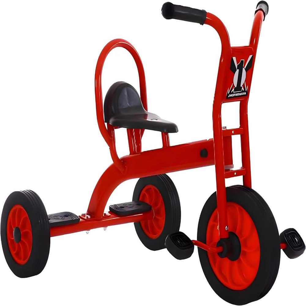Kids Tricycle for Ages, Outdoor Play Equipment Big Wheel Kids Trike,Sturdy Carbon Steel Frame, Inflation-Free Wheels,Durable Preschool Red Trike Gifts for Boys and Girls(Red,Large)
