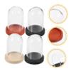 Unomor 10sets Mini Glass Cloche Dome with Base Clear Display Case for Preserved Flowers Plants and Decorative Home Decor for Aesthetic Displays and Dollhouse Accents view 3