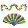 cnomg Feather Boa with Feather Fan Rave Fan Feather Boa for Women Cosplay Party Concert Halloween Christmas Dancing Wedding view 1