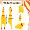 12 Pack Squeeze Screaming Rubber Chicken 11 Inch Yellow Squawking Chicken Rubber Squeaky Chicken Toy for Kids Adults Dogs Pets Prank Novelty Toy Reduce Separation Stress Anxiety view 2
