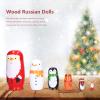 Sunisfa Russian Nesting Dolls, Cartoon Painted Wooden Doll Set, Handcrafted Tribute Ornaments for Home Decoration, Halloween Christmas Birthday Desktop Decorations view 2