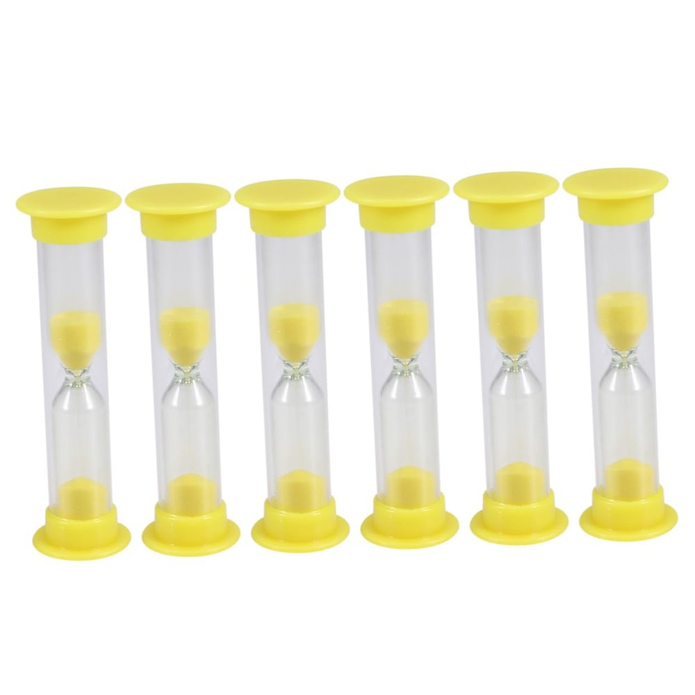 KICHOUSE 6pcs Mini Sandglass Timer for Boy Girl Plastic Sand Clock Fun Toothbrush Timer for Games and Exercise