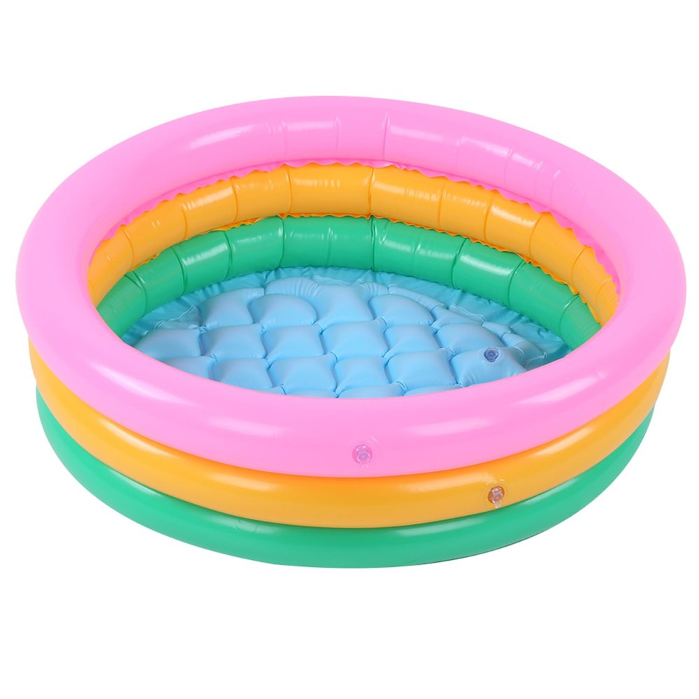 Children Soft Inflatable Swimming Pool Kids Boy Round Shape Bright Color Baby Basin Pool (M(9025cm))