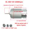 12V DC Motor Speed Controller Powered Wheels Motor Upgrade Kit High Torque Electric Motor Parts for a 12v Trax Replacement Wheels Parts 550 Motor Gear for Ride On Toys Car (1PCS 550 12V 23000RPM) view 4