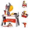 Chipolino Children's Workbench, 63-Piece Toy Tool Set, Helmet, Saw, Drill, Colours: Grey