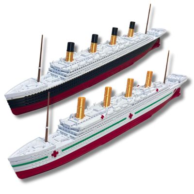 2-Pack Britannic Model Ship & Olympic 1 Ft Long Assembled Titanic Toys For Kids, Historically Accurate Titanic Toy, Titanic Ship, Titanic Cake Topper, Titanic Figurine, Titanic Boat, Titanic Replicas