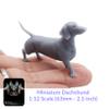 1:12 Scale Dachshund Miniature Cute Dollhouse Figurine, Small DIY Diorama Pet by Stereocat (Male (63mm), Unpainted Gray) view 2