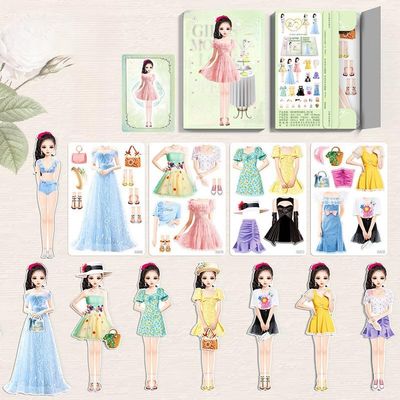 Magnetic Princess Dress Up Paper Doll, 2025 Paper Dolls Magnetic Dress Up Dolls for Girls Ages 4-7, Pretend Play Toys Magnet People Clothes Puzzles Game for Girls Imagine Set Birthday Gift (D Set)
