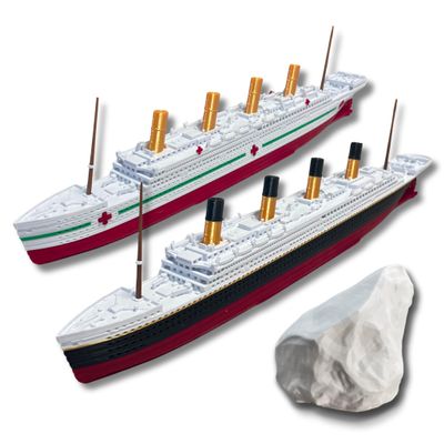 Sands Original Products 2-Pack RMS Titanic Model Ship & Britannic 1 Ft Long Assembled Titanic Toys for Kids, Historically Accurate Titanic Toy, Titanic Ship, Titanic Cake Topper, Titanic Figurine