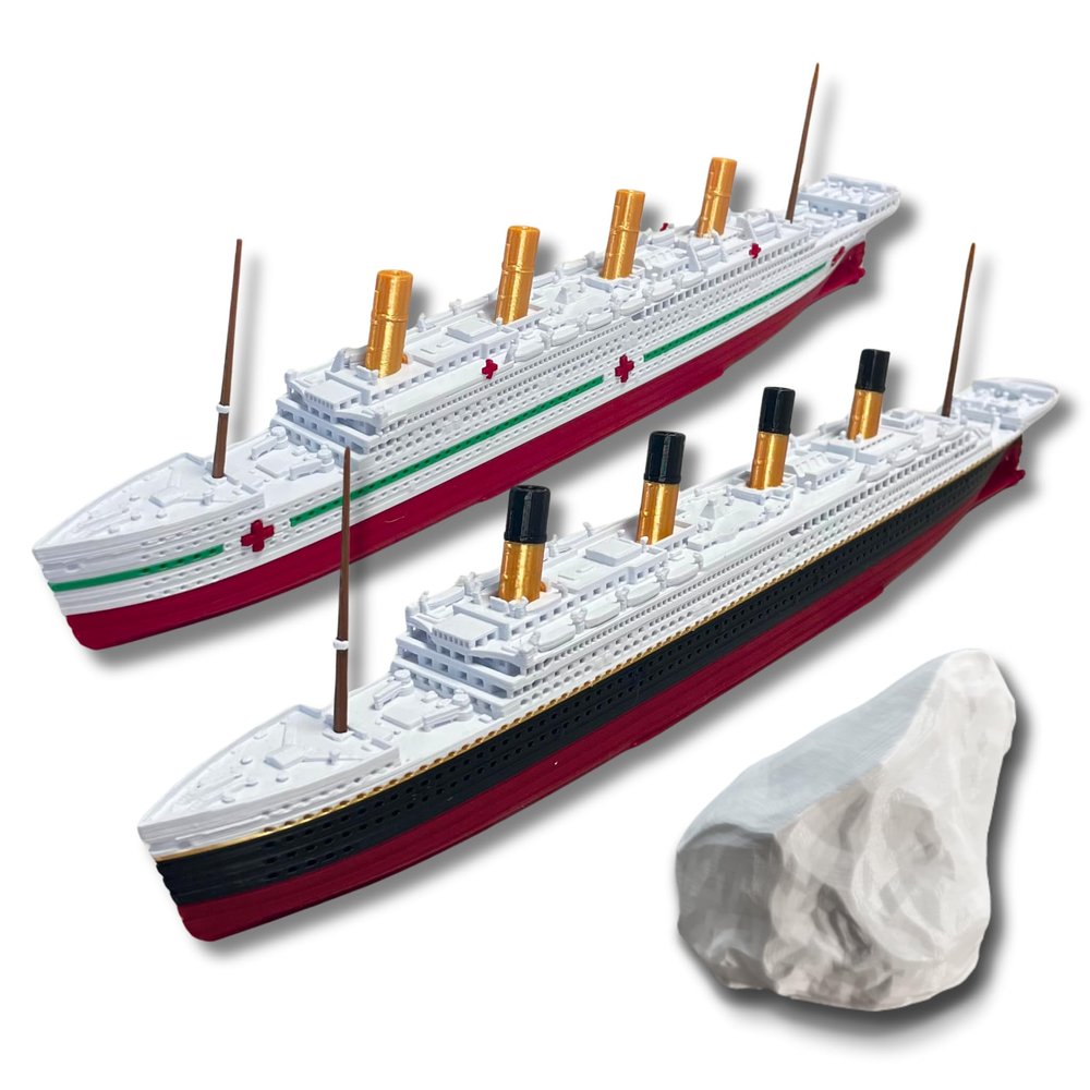 Sands Original Products 2-Pack RMS Titanic Model Ship & Britannic 1 Ft Long Assembled Titanic Toys for Kids, Historically Accurate Titanic Toy, Titanic Ship, Titanic Cake Topper, Titanic Figurine