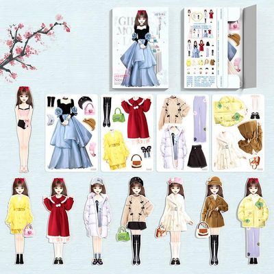 Magnetic Princess Dress Up Paper Doll, 2025 Paper Dolls Magnetic Dress Up Dolls for Girls Ages 4-7, Pretend Play Toys Magnet People Clothes Puzzles Game for Girls Imagine Set Birthday Gift (G Set)