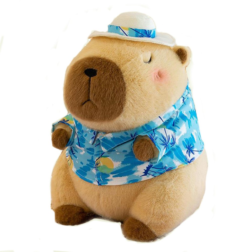 12 Inch Cute Animal Capybara Plush Toy with Tropical Shirt, Cute Animal Plush, Cute Doll Gift for Kids for Girls/Boys, Kawaii Anxiety Stuffed Animal Plushie, Bedtime Huggable Companion