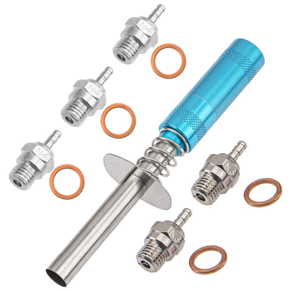 2Pcs N3 Hot Spark Glow Plugs No.3 & RC Igniter Engine Starter & RC Glow Plug #4 N4 Medium Hot Spark Nitro Engine Parts 70117