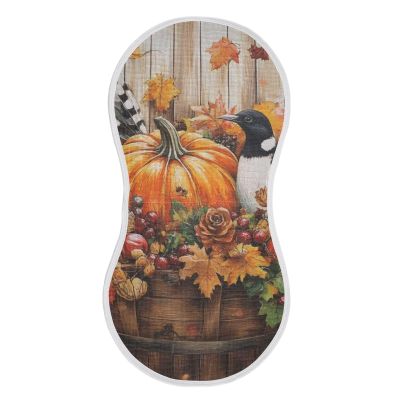 FLildon Muslin Burp Cloth for Baby 1PC Fall Birds Pumpkin Thanksgiving Super Absorbent Burping Cloths, Bibs for Newborn Boys Girls