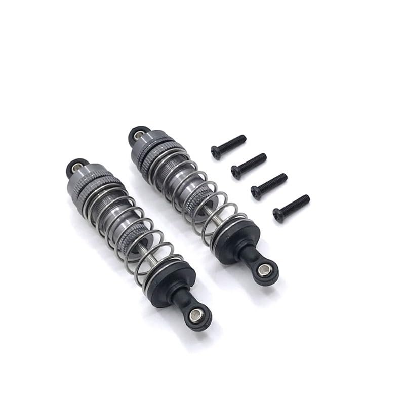 Metal Upgrade 2PCS External Spring Hydraulic Shock for WLtoys 144010 144001 144002 124016 124017 124018 124019 RC Car Parts(Dark Grey)