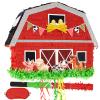 WERNNSAI Red Farm Animal Piata - Farm Baby Shower Decorations Animal Pinata Party Game for Kids Birthday Celebrations Milk Farm Party Favor Supply with Bat Blindfold view 1