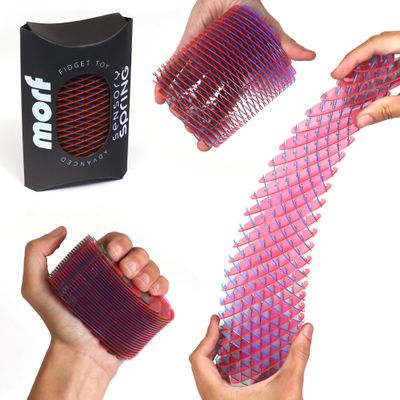 Morf Fidget Sensory Spring Berry  3D Slug Spring Toy for Kids, Teens, and Adults - Stretchy, Quiet, Stress and Anxiety Relief, Focus - for Play, School, Work Gifts, Great for Classroom, Office