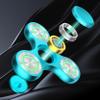 ATESSON Metal Light Up Fidget Spinner Toys, Durable Stainless Steel Bearing High Speed Silent with Fluorescent Precision Focus Anxiety Stress Relief Boredom Fidget Spinners for Kids & Adults Blue view 3
