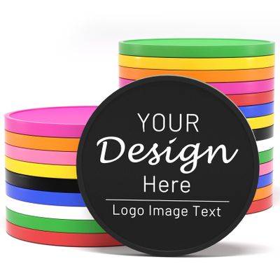 100-1000 Custom Plastic Chips,Drink Token Chips Imprinted with Personalized Logo,Image or Text,Expedited Delivery Available,Choose in 9 Colors,Custom Tokens for Bars,Party,Poker Games,Casino Night